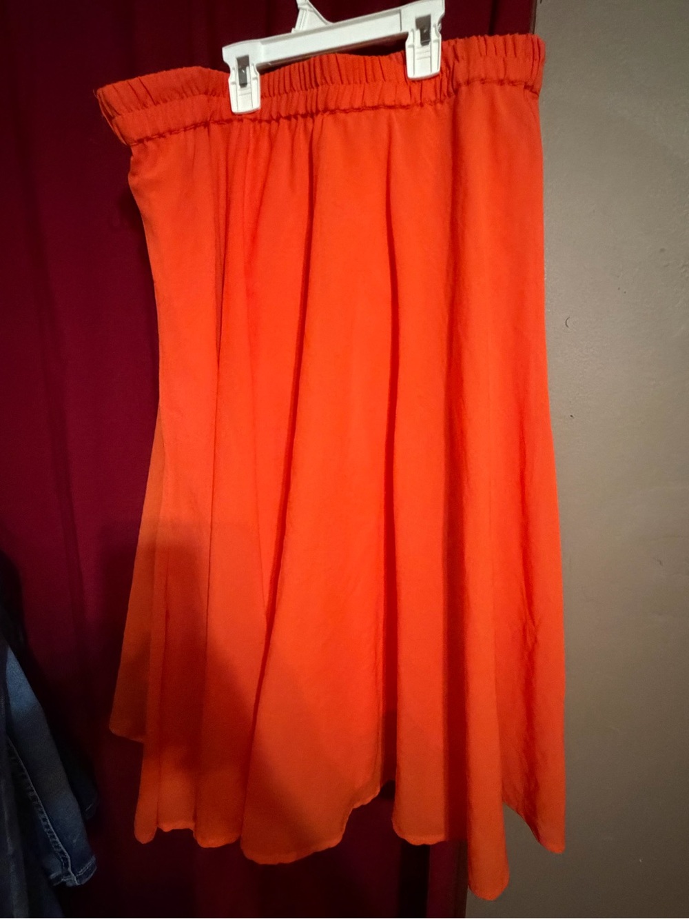 H&M Vibrant Orange Gathered Waist Skirt